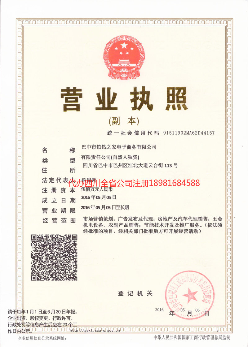 垫江垫江铂钻之家电子商务有限公司
